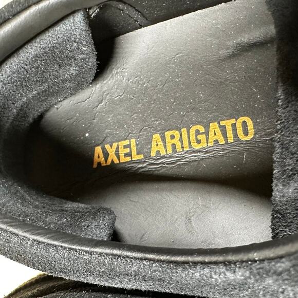 Axel Arigato NWOB Platform Sneaker Black Suede Size 6 Flat Laces Gold Stamp - Picture 7 of 9